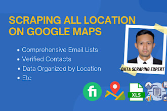 find email address list, scrap all location on google maps