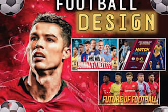do eye catching football sports thumbnails for youtube videos