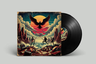 vintage graphic design for music cover album