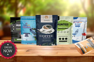 do a premium food label, pouch design, coffee labels and packaging design