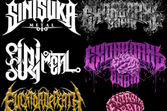 design custom font logo for thumbnail band illustration