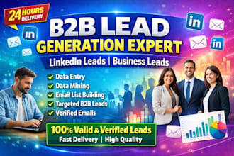 find b2b lead generation, email list building, b2b linkedin lead generation