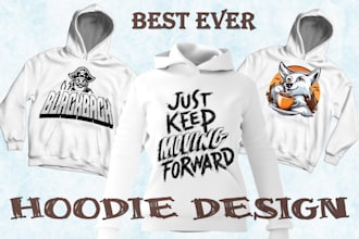 do custome creative hoodie typography design