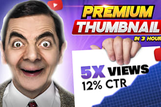 design a mind blowing youtube thumbnail for you
