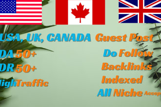 publish USA, UK and canada guest post with dofollow backlinks