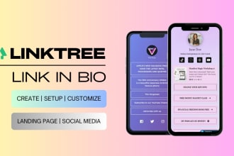 setup linktree link in bio landing page for social media
