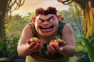 create stunning 3d pixar style characters, avatars, logo, and animations