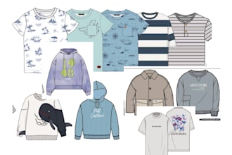 do a tshirt print aop placement print and cads