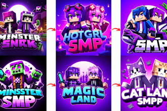 create a custom minecraft and roblox server logo