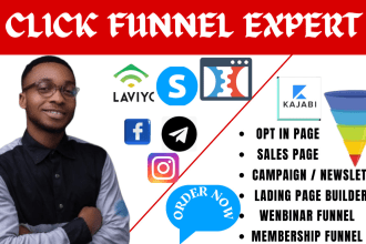 design or redesign landing page in funnelish, godaddy,  systeme io, kajabi, wix