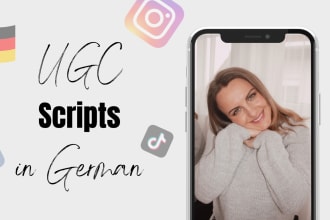 write your ugc ad script in german or reels tiktok videos