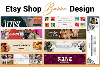 design professional banner, etsy branding kit, ecommerce banner design