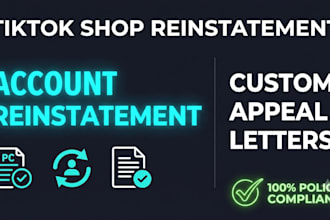 write custom appeal letter to reinstate tiktok shop account