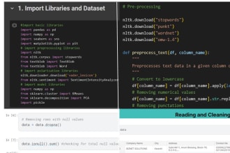 do data cleaning, visualizing, sentiment analysis, and machine learning