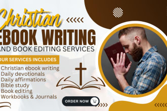 write christian ebook, SEO article, daily devotion, prayer journal, book design