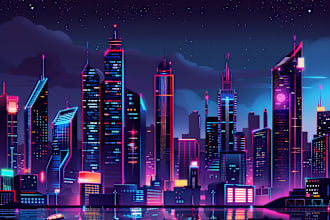 create futuristic cyberpunk, sci fi city for you