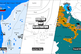 draw custom vector map illustration for place and event