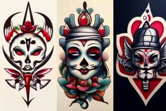 create old school or traditional tattoo design