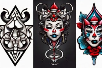 design old school or traditional style tattoo