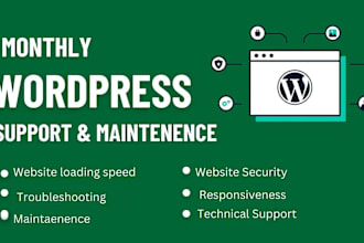 provide monthly maintenance and support for your wordpress website