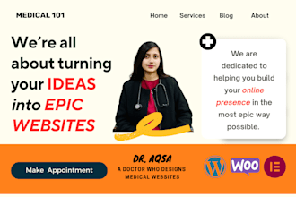 design medical, healthcare, and hospital website in wordpress