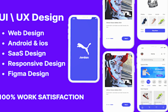 design web ,android ,ios , saas and responsive app uxui design in figma