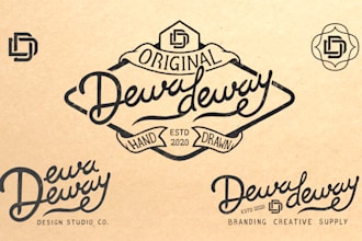 do hand drawn retro vintage logo lettering for branding