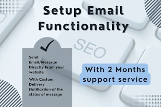 setup email, direct message from your website to your email