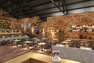 design interior and exterior restaurant, cafe, retail store