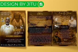 design funeral program, obituary, memorial event flyer