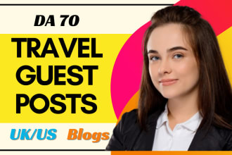travel guest post on UK and US high da 70 blogs