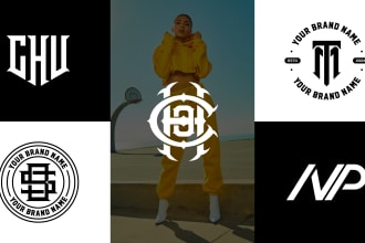 do monogram, initial letters, urban streetwear clothing and fashion brand logo