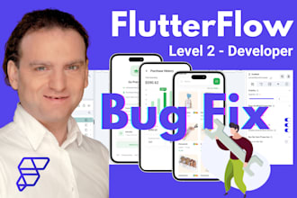 bug fix mobile apps with flutterflow, flutter flow, firebase, supabase and API