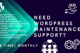 maintain wordpress website and provide wordpress support