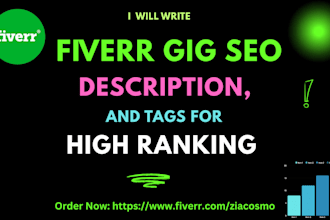 do fiverr gig SEO description, tags, image for high ranking