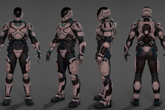 create 3d game character, npcs, game assets in unreal engine and unity