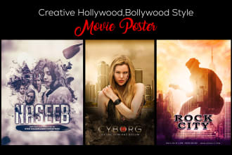 create hollywood or bollywood style movie poster design