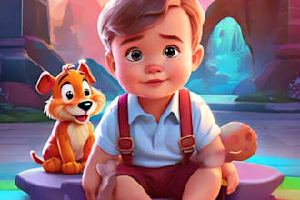 design custom disney cartoon baby portrait from your photos