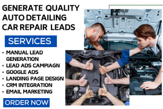 generate car repair leads car dealership lead car part auto detailing lead funne