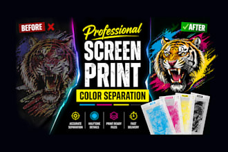 do professional screen printing colour separation for t shirt printing