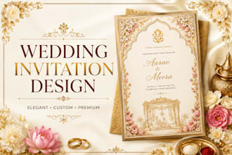 design an elegant wedding invitation card