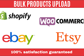 upload product, add product or import to woocommerce, shopify, etsy, ebay