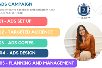 setup facebook ads campaign, copy and design