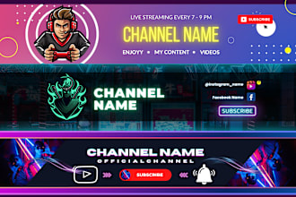 design a professional gaming esport youtube banner for you