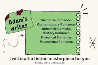 ghostwrite, rewrite an original romance fiction story or novel for you