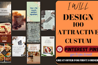 design 100 professional custom attractive pinterest pins