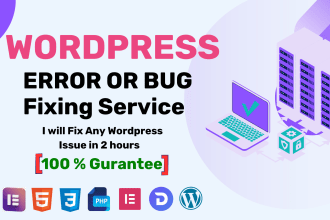 fix wordpress issues, errors, bug fixing, HTML, CSS elementor pro