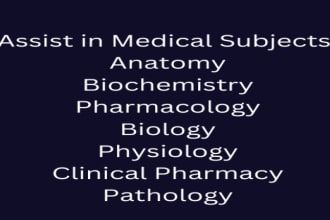 assist you in biology, pharmacology, anatomy, biochemistry and physiology