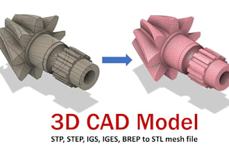 convert stl mesh dxf dwg and step file for 3d printing