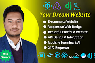 build or rebuild website develop fullstack design create custom website